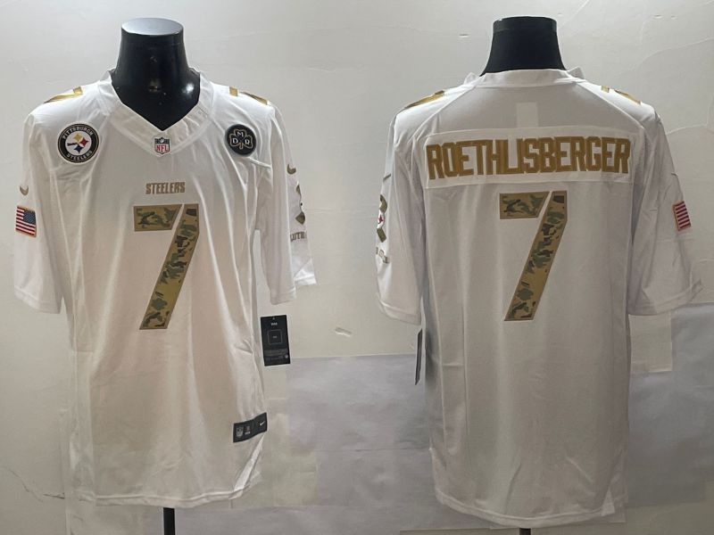 Men Pittsburgh Steelers #7 Roethlisberger White admiral 2024 Nike Limited NFL Jersey style 1->pittsburgh steelers->NFL Jersey